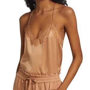 Cami NYC Racer Silk Camisole Tawny
